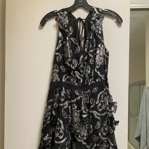 Rebecca Taylor black and silver cocktail dress